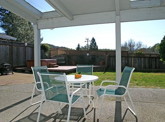 with a large backyard.