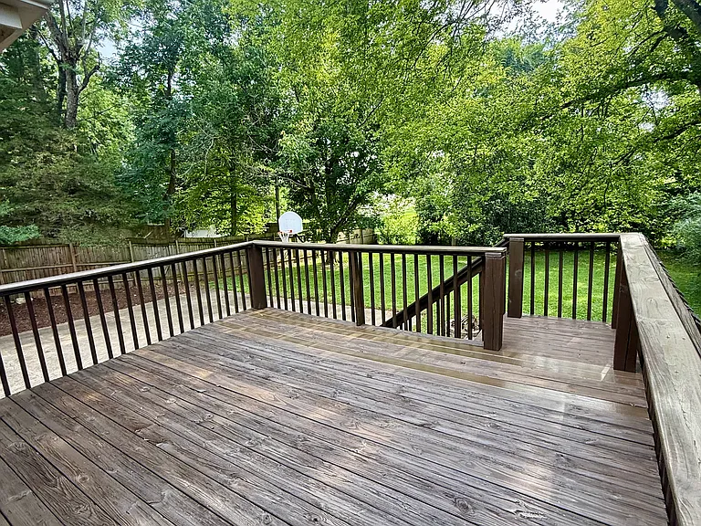 Large deck outside the kitchen and den area