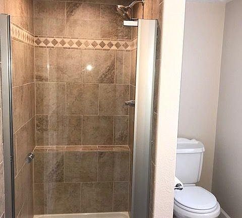 New walk-in shower