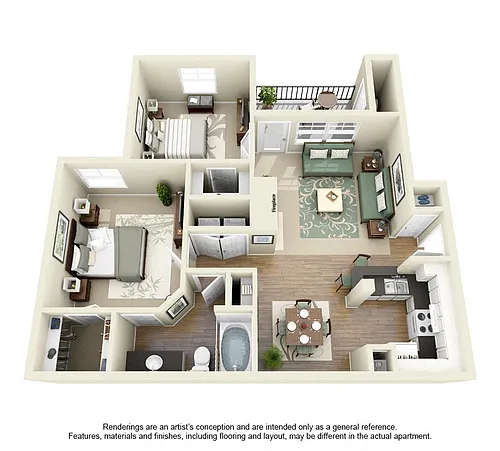 Floor plan 2 Bed 1 Bath