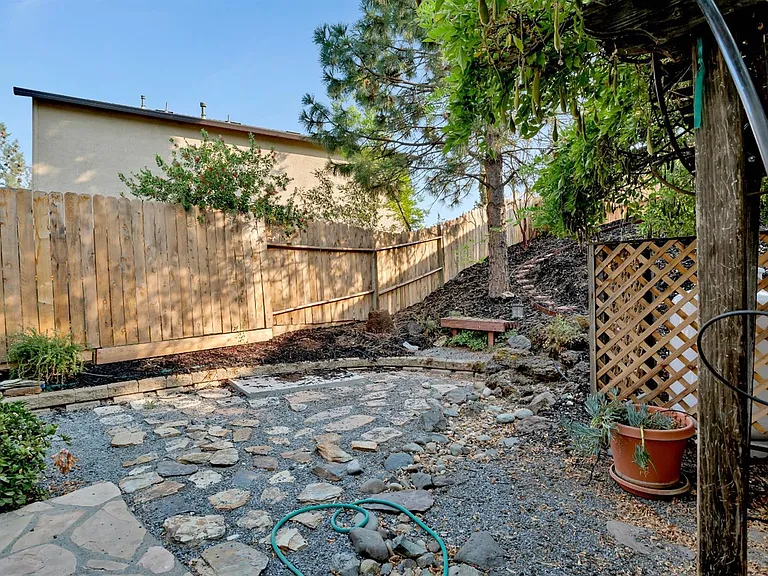 A view of the left side of the backyard.