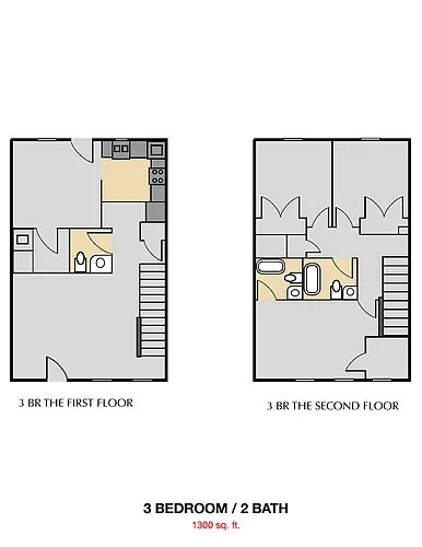 Floor plan 3 Bedroom Townhome