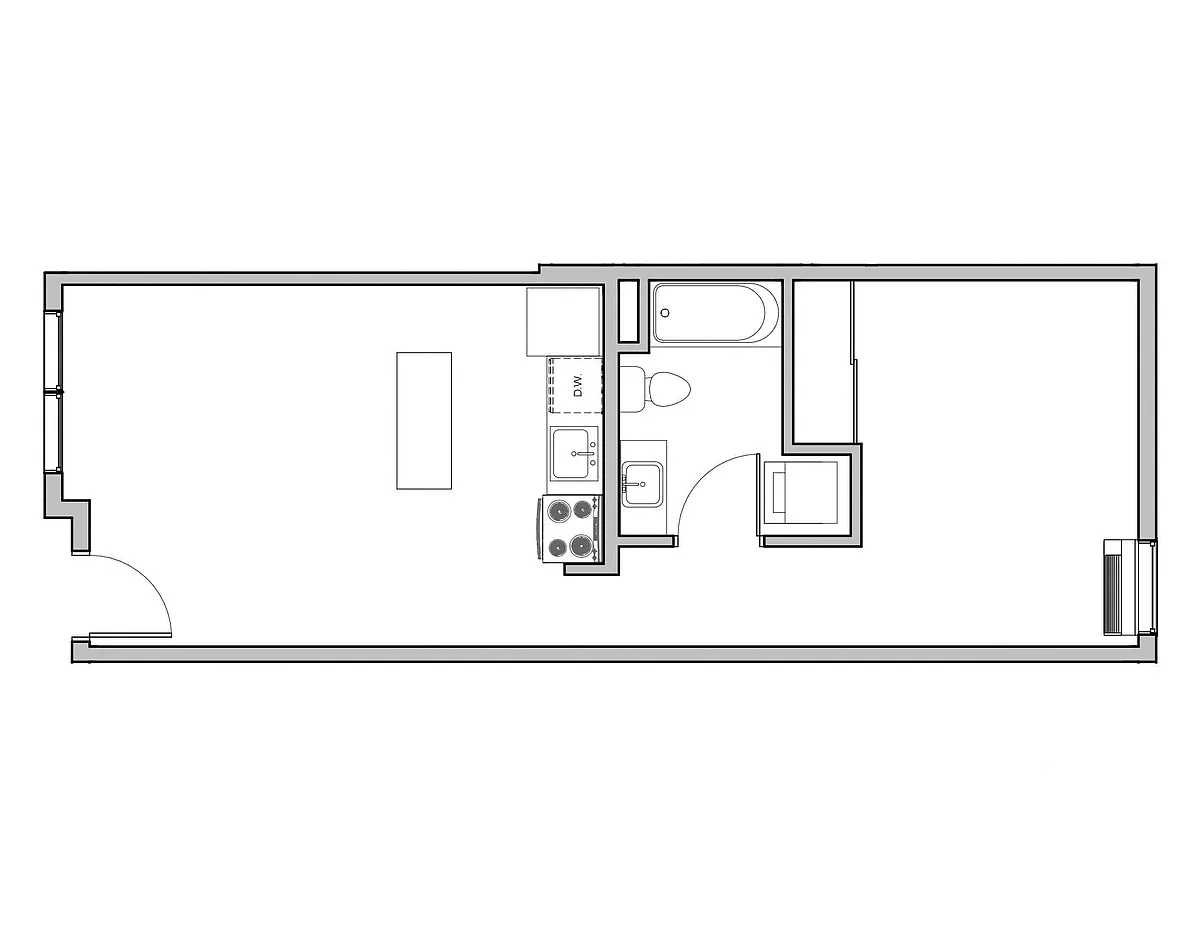 Floor plan Urban One Bedroom A