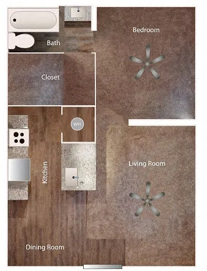 Floor plan Small One Bedroom - One Bath