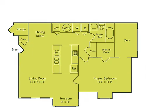 Floor plan 1X1B