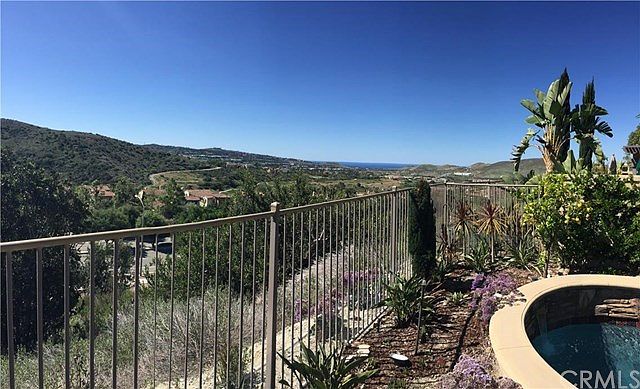 View of hills and ocean from the backyard