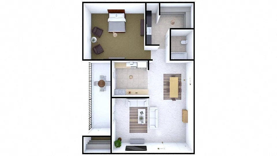 Floor plan One Bedroom One Bath