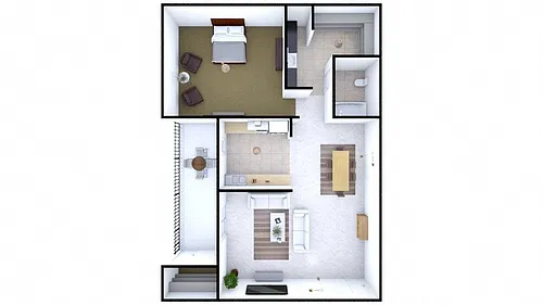 Floor plan One Bedroom One Bath