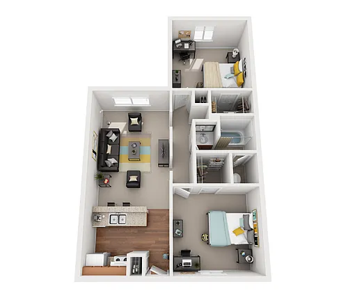 Floor plan 2 Bed 1 Bath