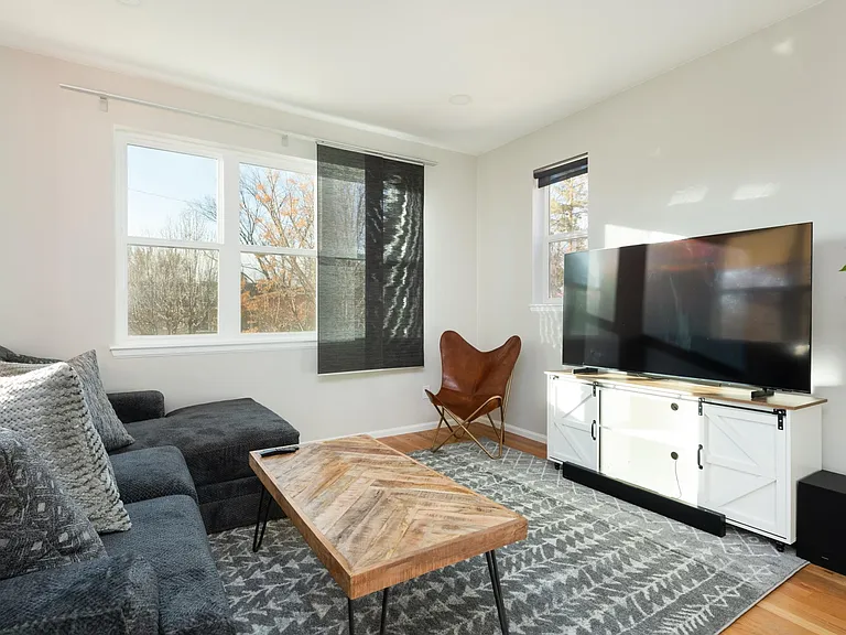 TV room with sectional couch
