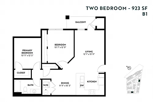 Floor plan Two Bedroom B1