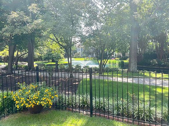 Backyard view of pond 