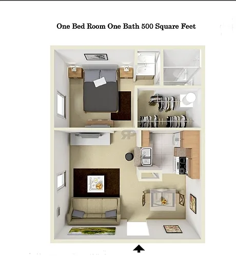 Floor plan 500 Sq Ft
