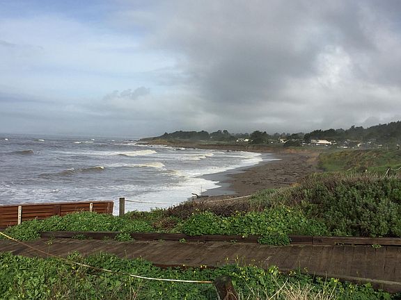 View from boardwalk at end of street