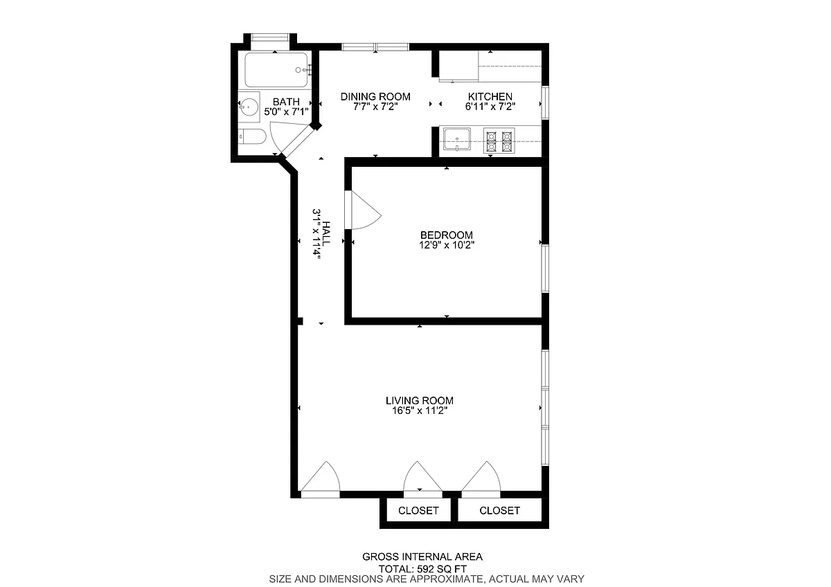 Floor plan One Bedroom