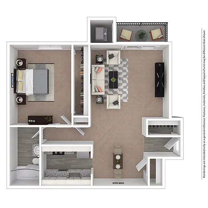 Floor plan 1 Bedroom/1 Bathroom