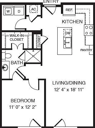 WaterWall Place - A4 - 1 Beds - 1 Baths - 792 Sq. ft.