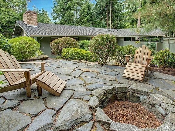 Slate patio with fire pit to warm the summer/fall  nights!