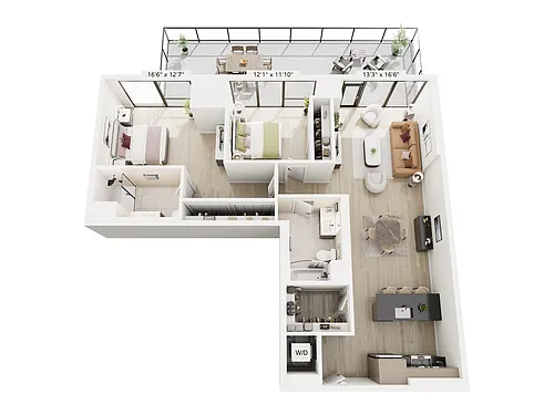 Floor plan 2B-9