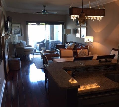 Great view of the lake from the kitchen.