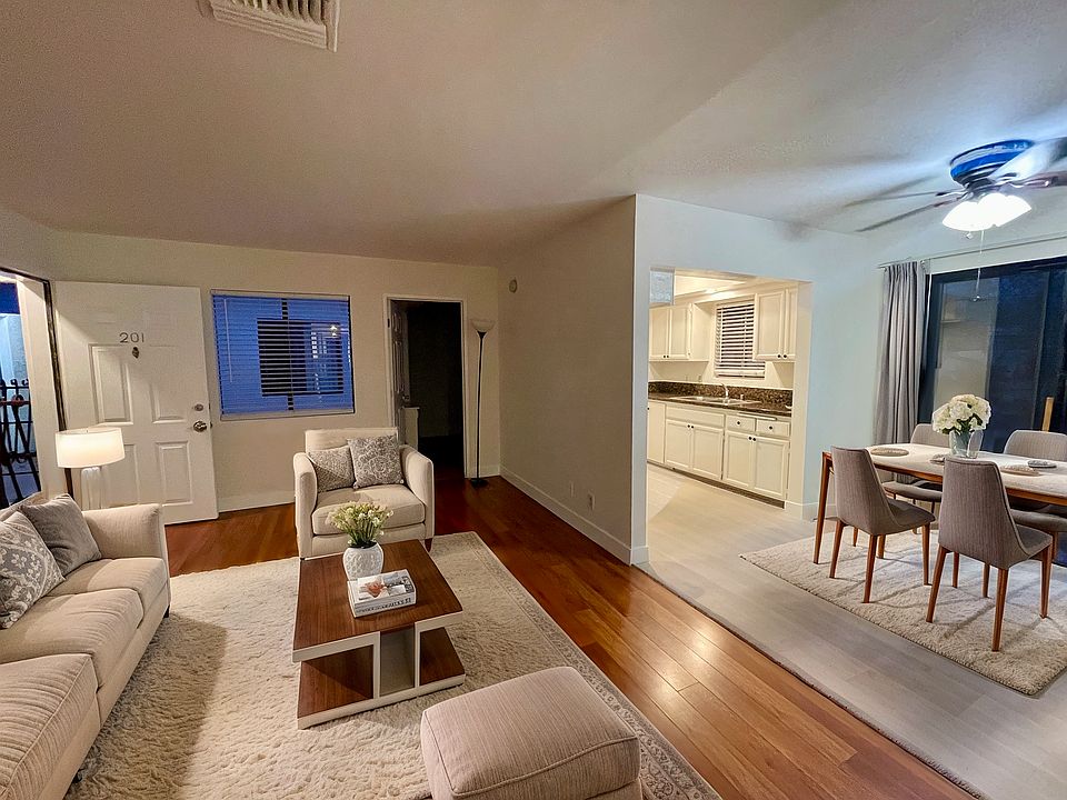 Living room + kitchen Staged