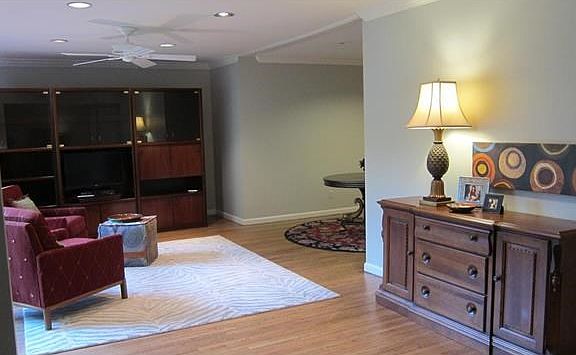 Another view of the living room with canned lights.