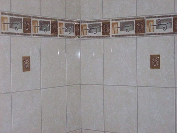 Professional custom ceramic tile shower/tub.