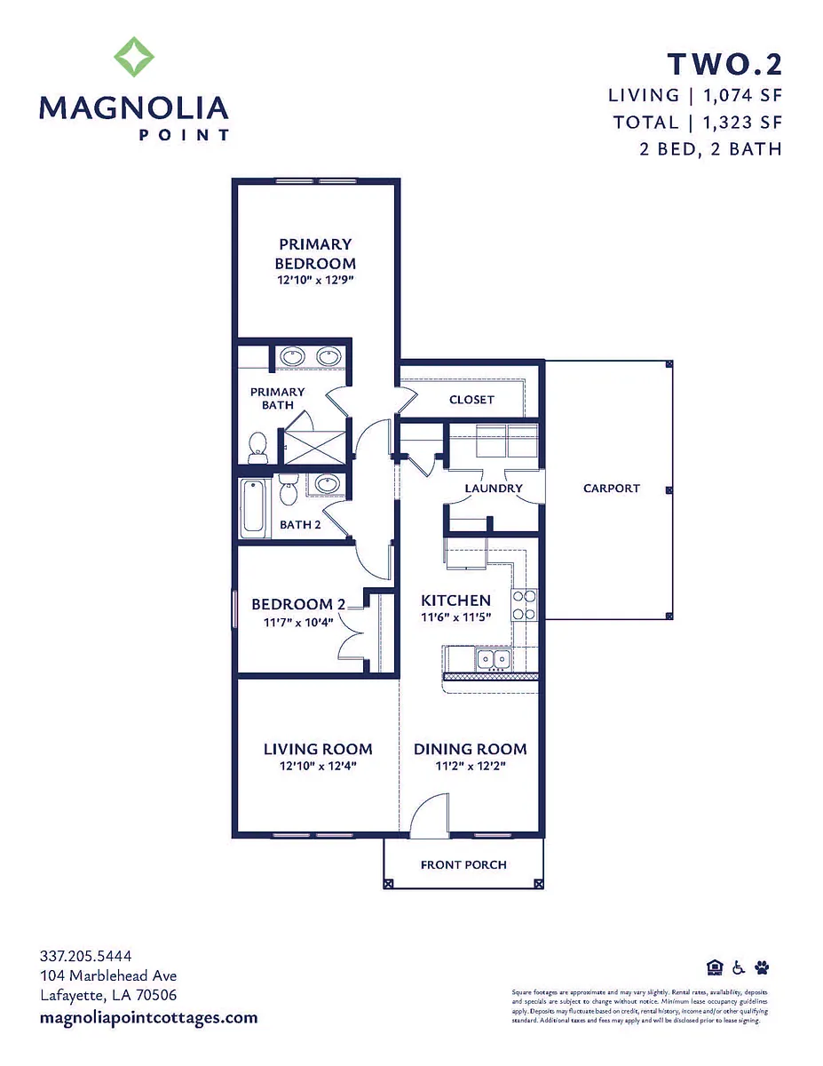 Floor plan 2 BR/2 BA