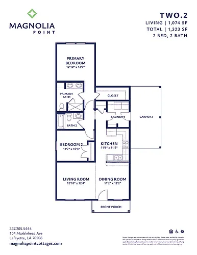 Floor plan 2 BR/2 BA