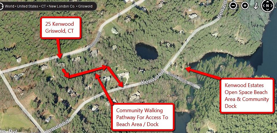 Walking trail access to beach/dock