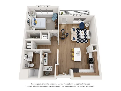 Floor plan A3 Cherry + Den