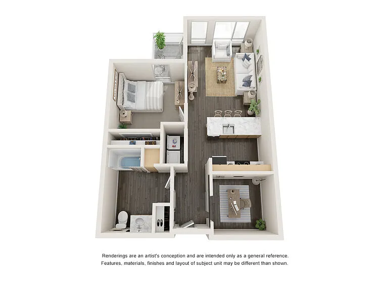 Floor plan One Bathroom with Den