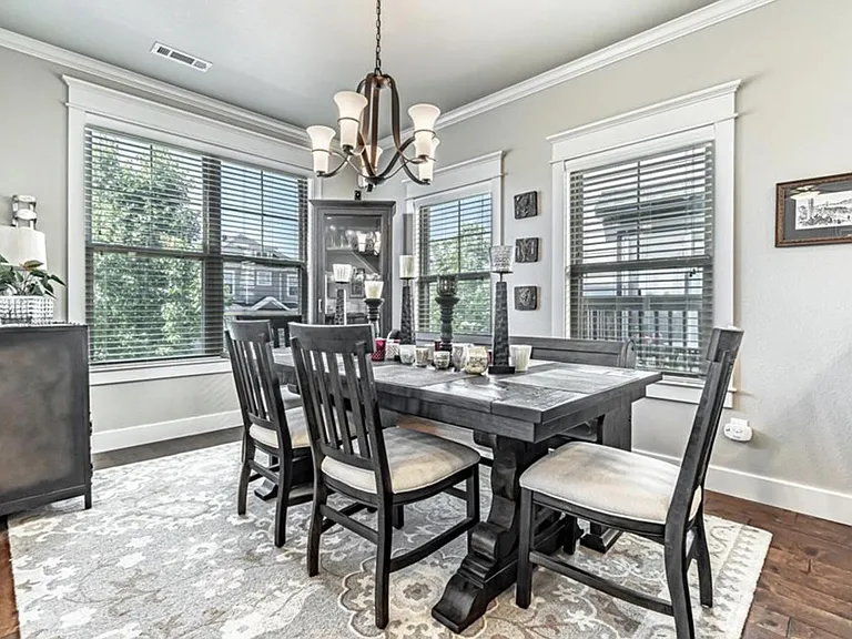 Dinning area with wood floor