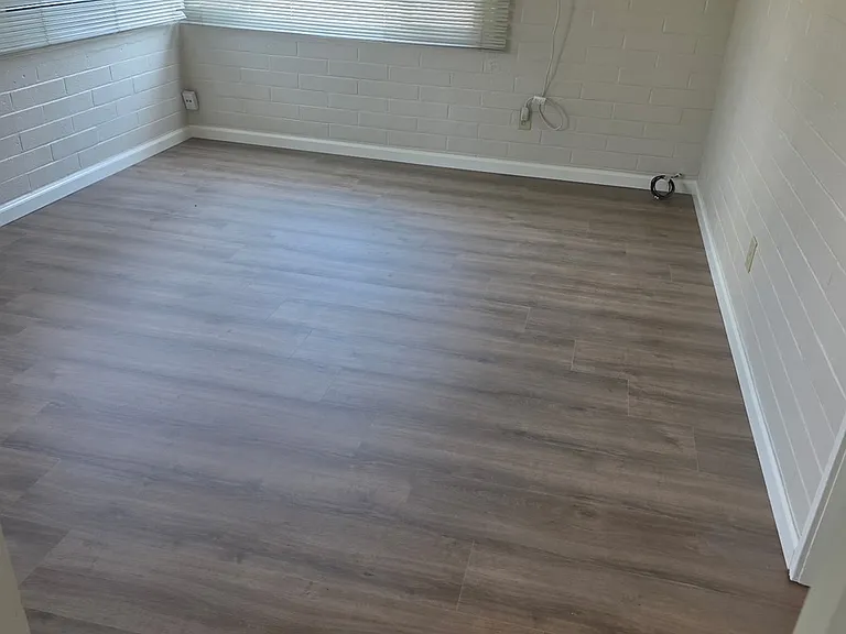Living Room with new vinyl flooring.