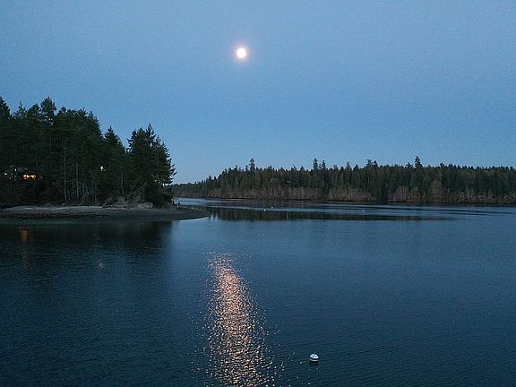 Moon rise over cove