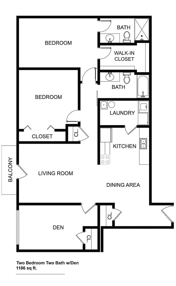 Floor plan 3 Bed 2 Bath