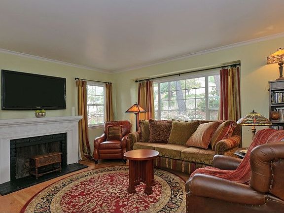 Living room with fireplace