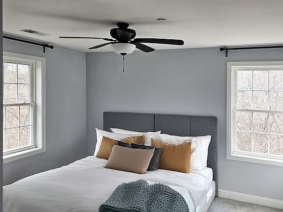 Master bedroom with double door closet