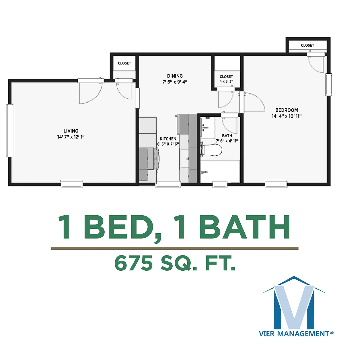 Floor plan One Bed
