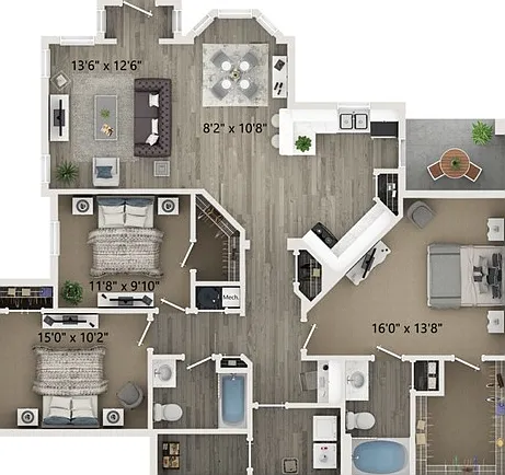 Three Bedroom Two Bath Floor Plan Three Bedroom Two Bath Floor Plan