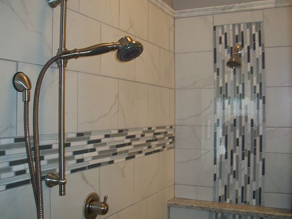 new tiled shower in m/bath