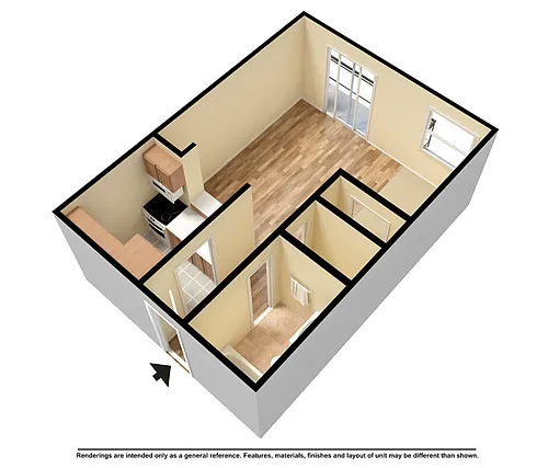 Floor plan Studio 60 Percent AMI