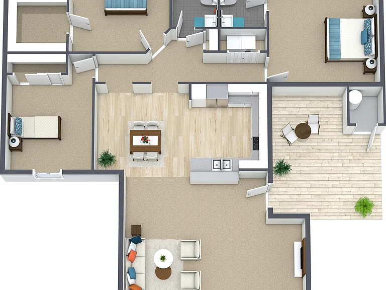 Creekbridge Floor Plan - 3D - Creekbridge - Image Creekbridge Floor Plan - 3D - Creekbridge - Image