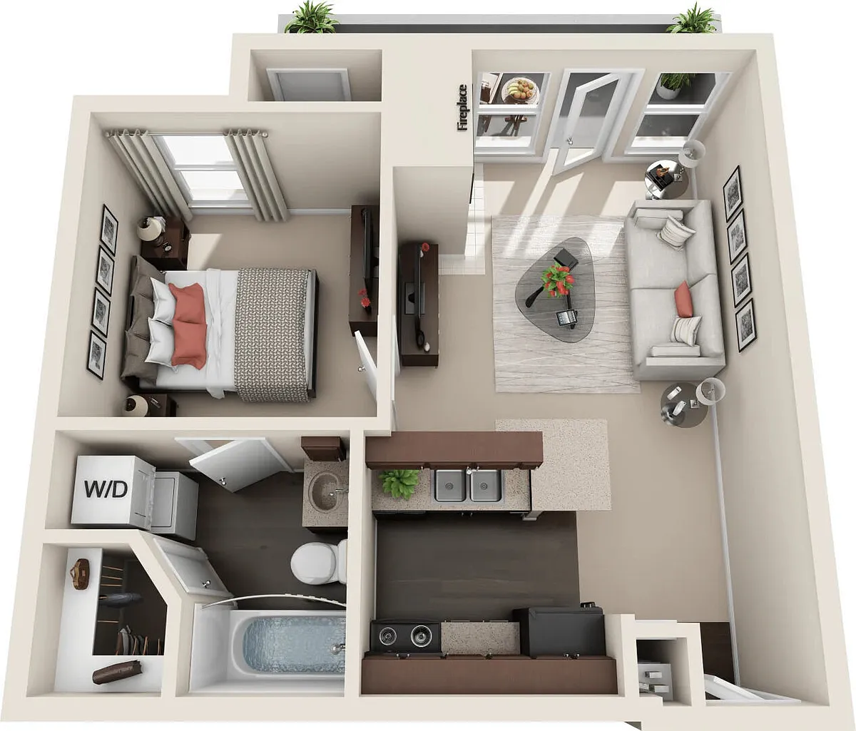 Floor plan 1X1B
