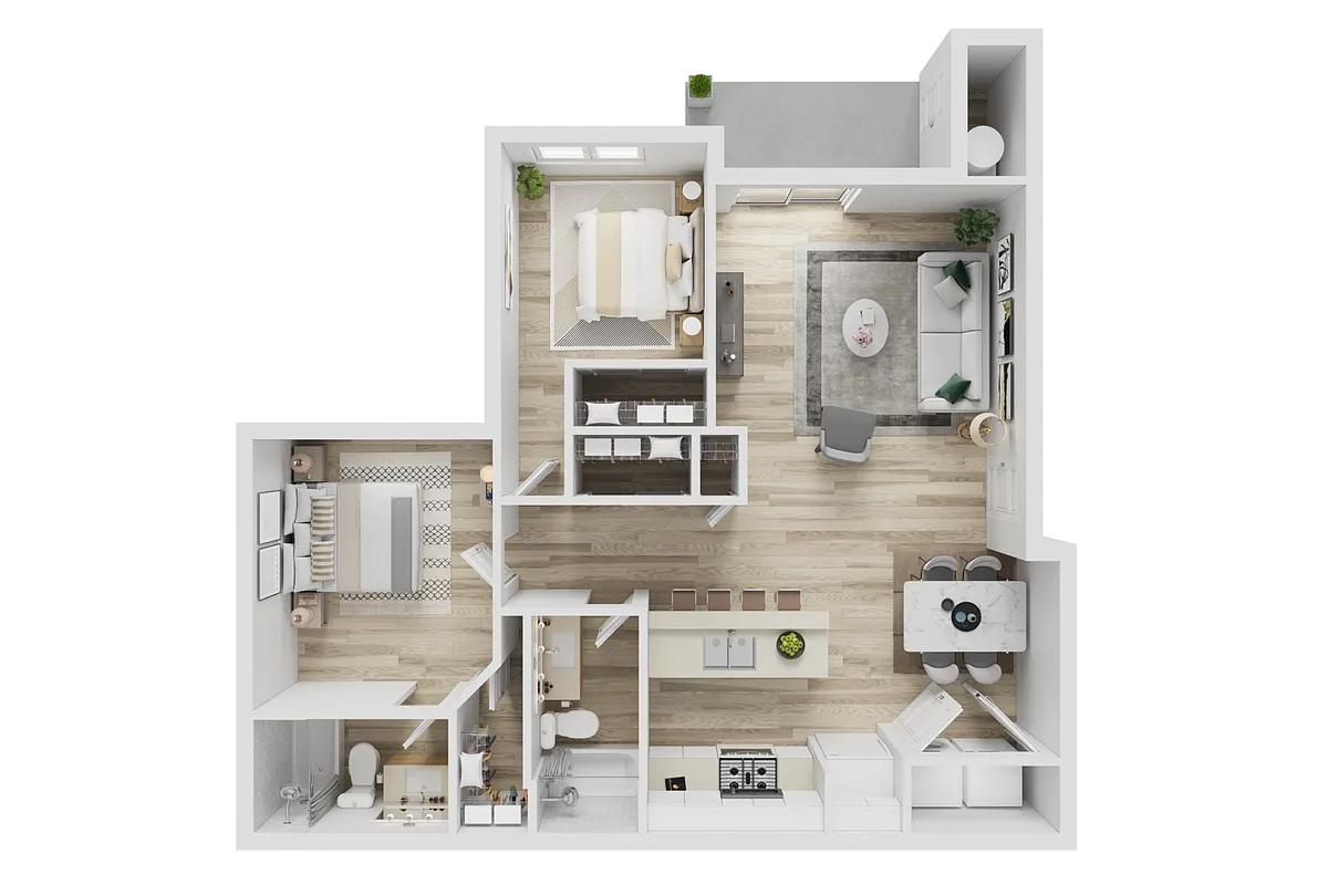 Floor plan 2 Bed 2 Bath