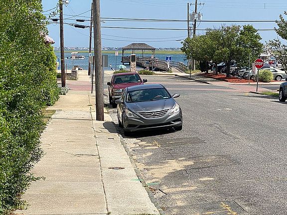 Bay view from sidewalk