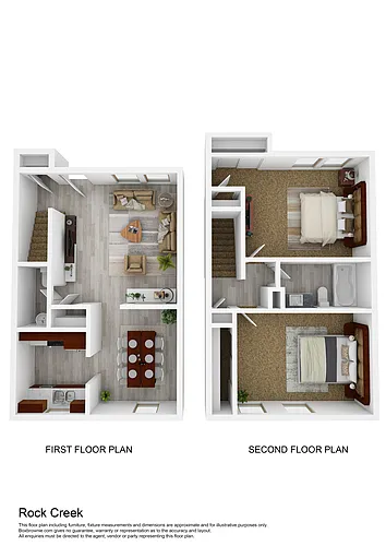 Floor plan 2 Bedroom/1.5 Bathroom Townhouse