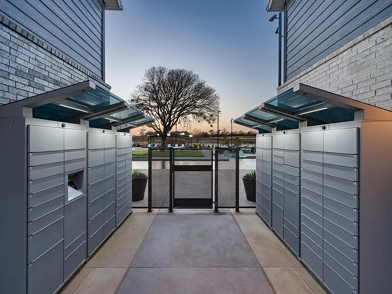 Convenient package lockers at Modera McKinney Ridge make everyday deliveries seamless, with easy access just steps from home.