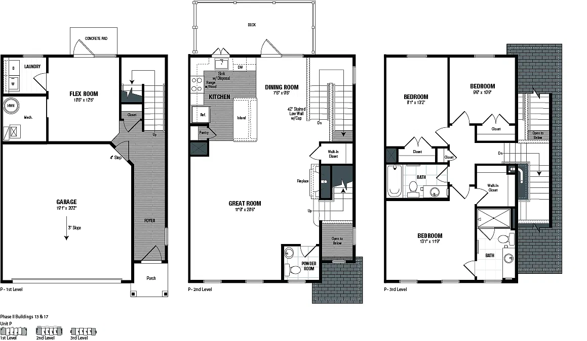 Floor plan 3 Bed 2.5 Bath TH-P
