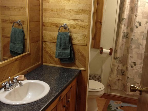 Main bathroom with shower. Newer washer and dryer in this room.